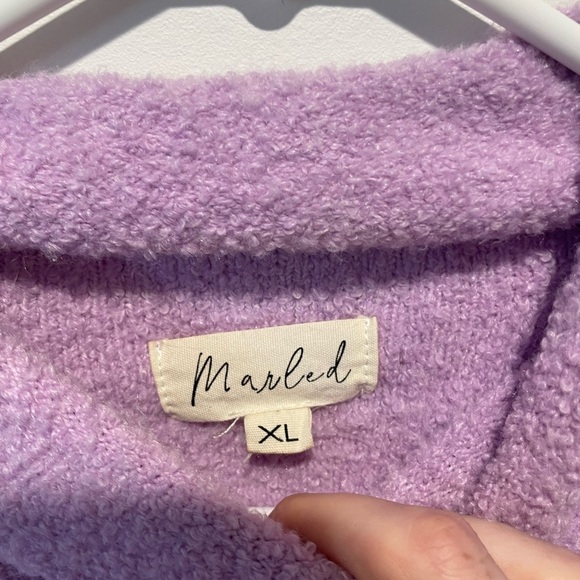 Marled Mock Neck Sweater Lavender Size XL - Picture 3 of 4